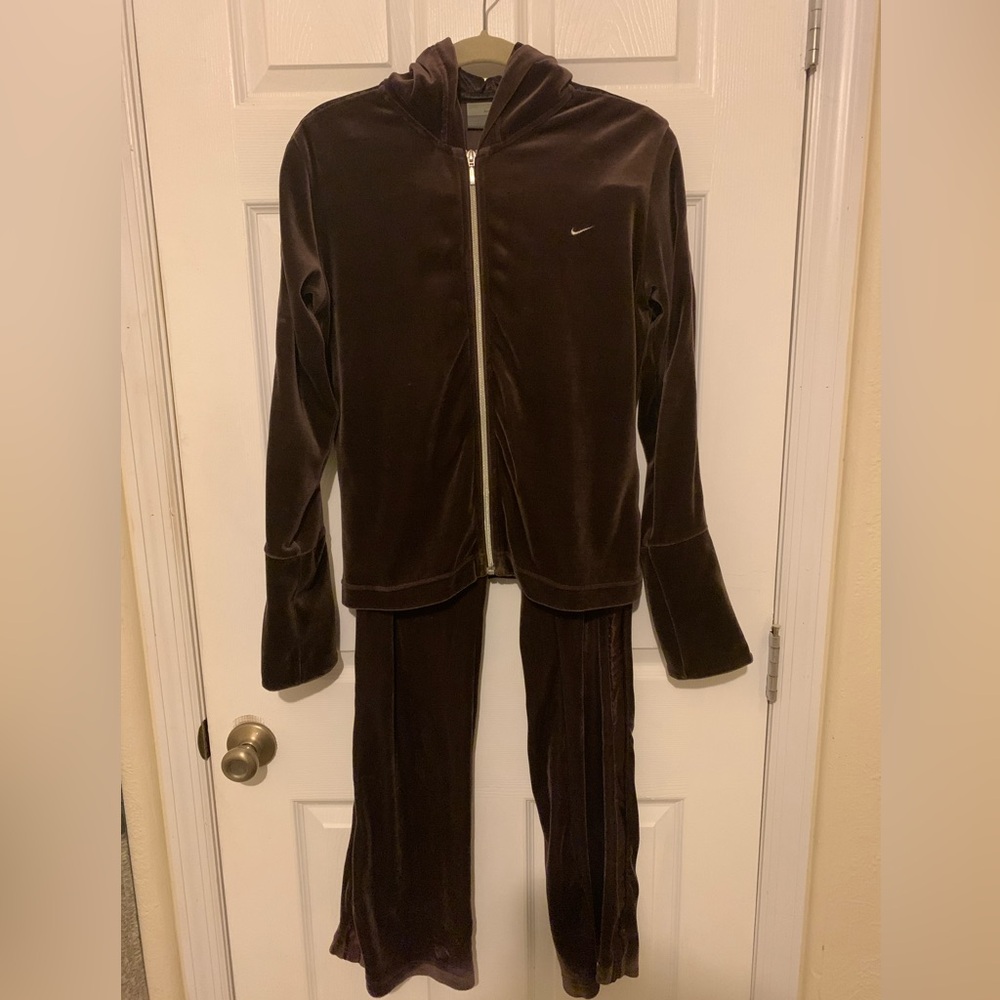 Nike Brown Velour Track Suit